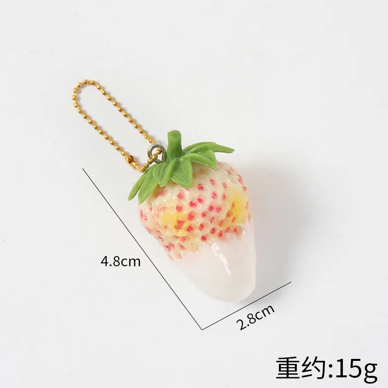 5 قطعة قلادة الفراولة محاكاة الفاكهة وهمية المنزل عطلة الطرف الديكور التصوير الدعائم حقيبة سلسلة مفاتيح الديكور #6