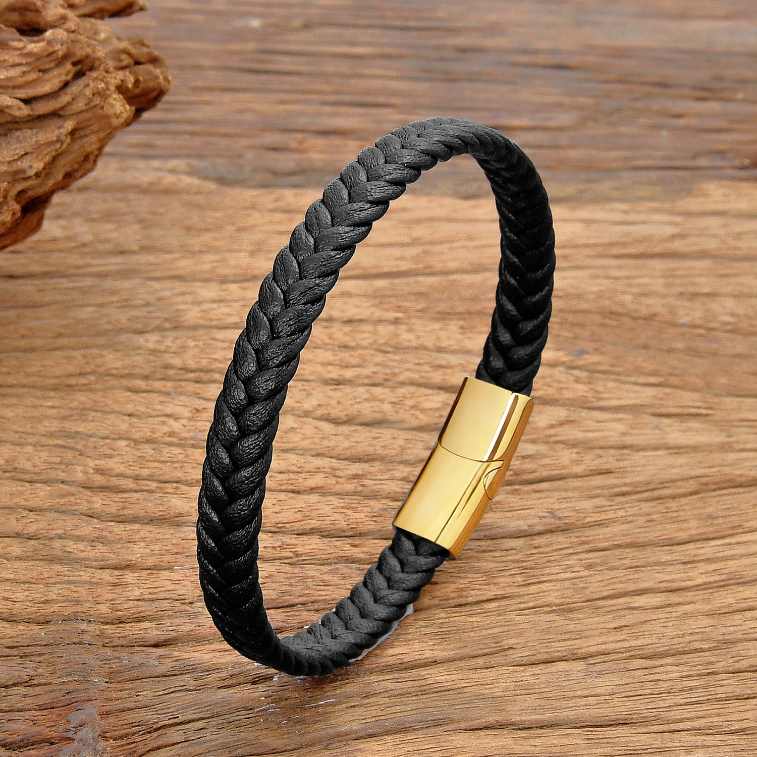 Einfaches klassisches Edelstahlarmband für Damen und Herren, echtes geflochtenes Lederarmband, besondere Geburtstagsfeier, Paarschmuck, Geschenk