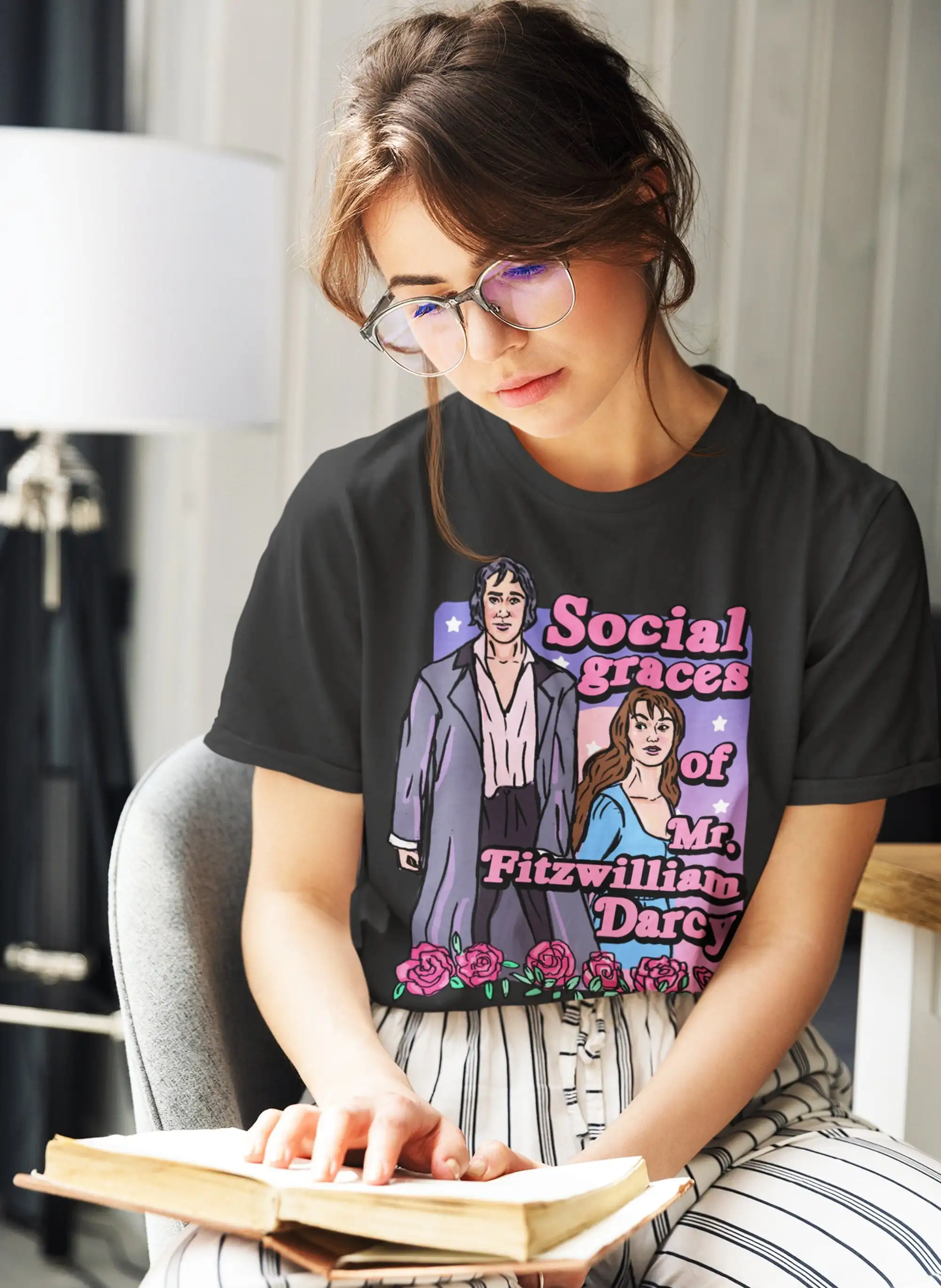 Camisa Vintage de Mr Darcy, Graças sociais, Romance Anos 80, Orgulho e Orgulho, Romance, Romance