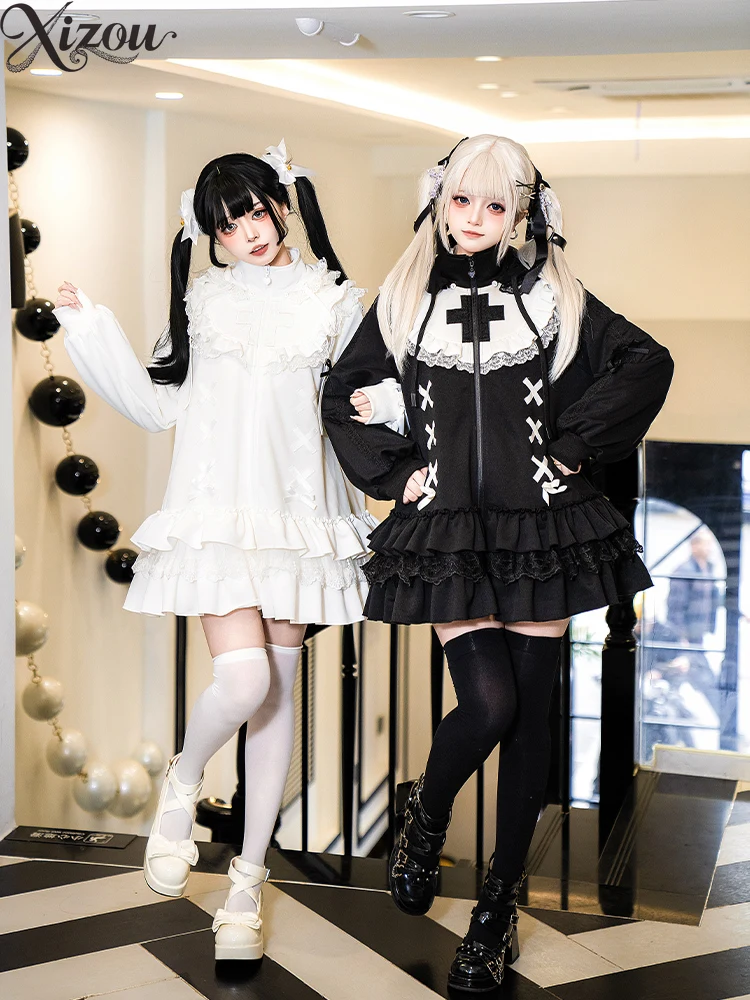 Felpe con cappuccio larghe da donna Cappotti Giacche Lolita dal design originale Giacca in felpa casual dolce e fresca Autunno Inverno 2025