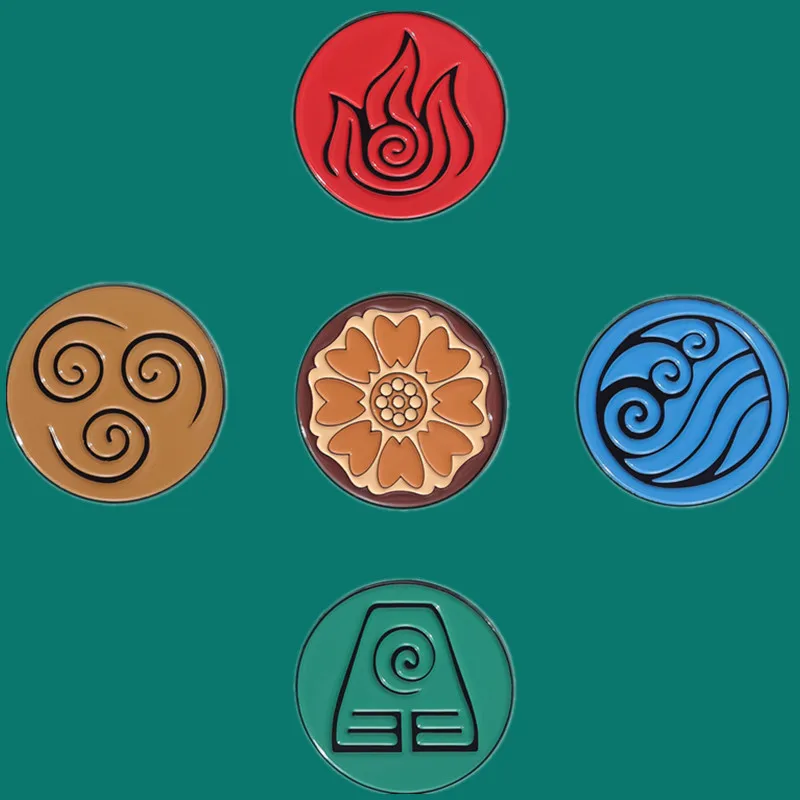 Broche clásico AVATAR the Last Airbender Air Nomad Fire and Water Tribe, broche esmaltado, sombrero, bolso, Collar, alfileres de solapa, insignias, joyería