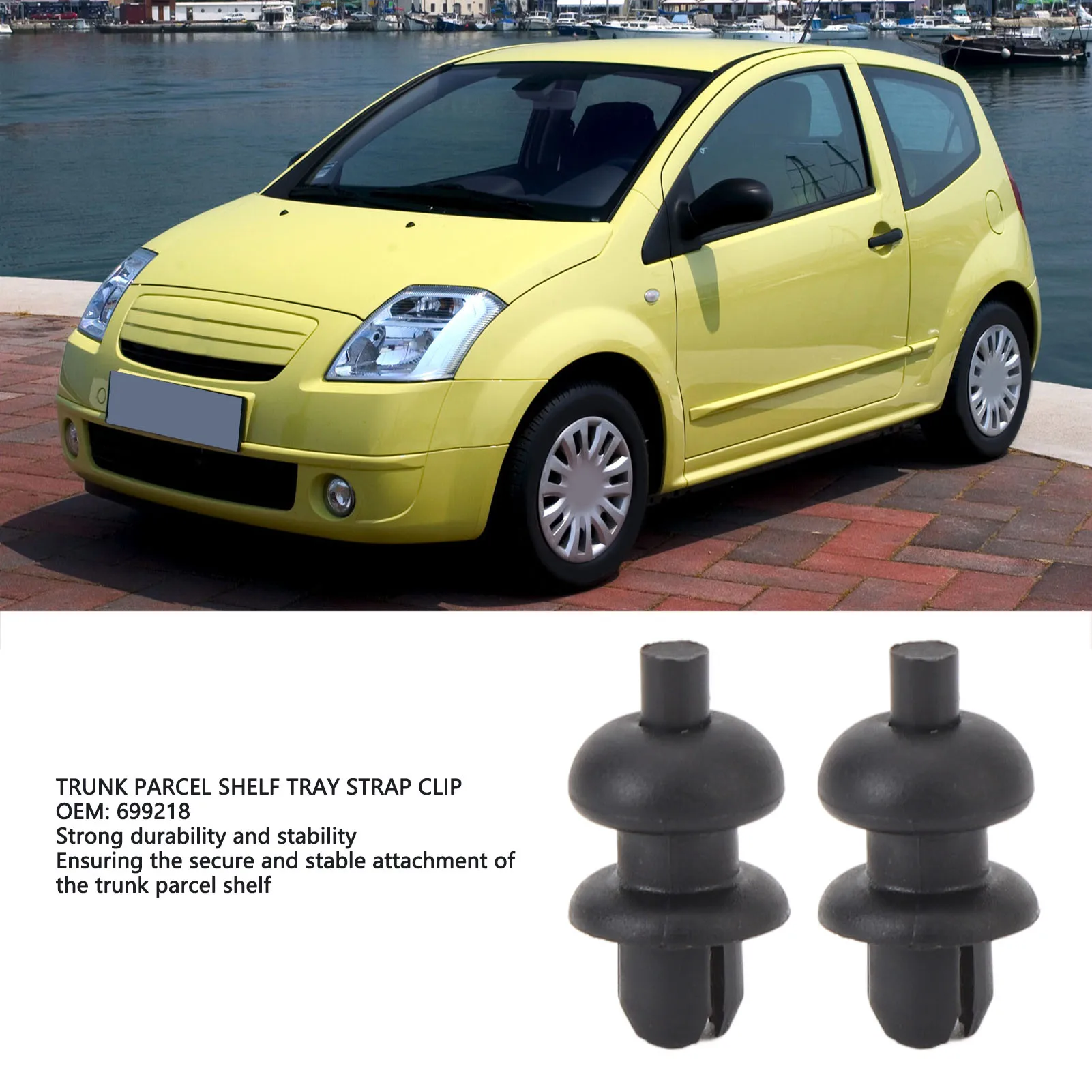 2PCS OE 699218 Boot Trunk Strap Parcel Shelf Clip Holder Plastic High Stability String Clip for Citroen C2 C3 C4 Cactus DS3