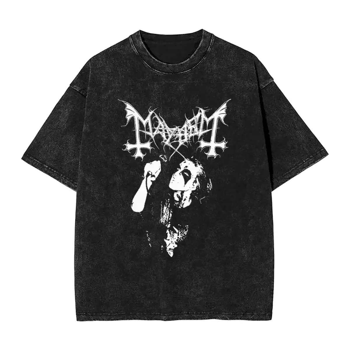 Mayhem Death Metal T Shirt Hip Hop Washed 100% Cotton Harajuku T-Shirt Music Band Men Women Tops Streetwear Graphic Tee Shirt