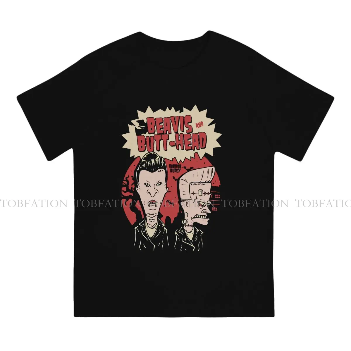 Beavis and Butthead Horror Rudey Halloween 100% Cotton T Shirt Vintage Punk Men's Tee Shirt O-Neck Streetwear