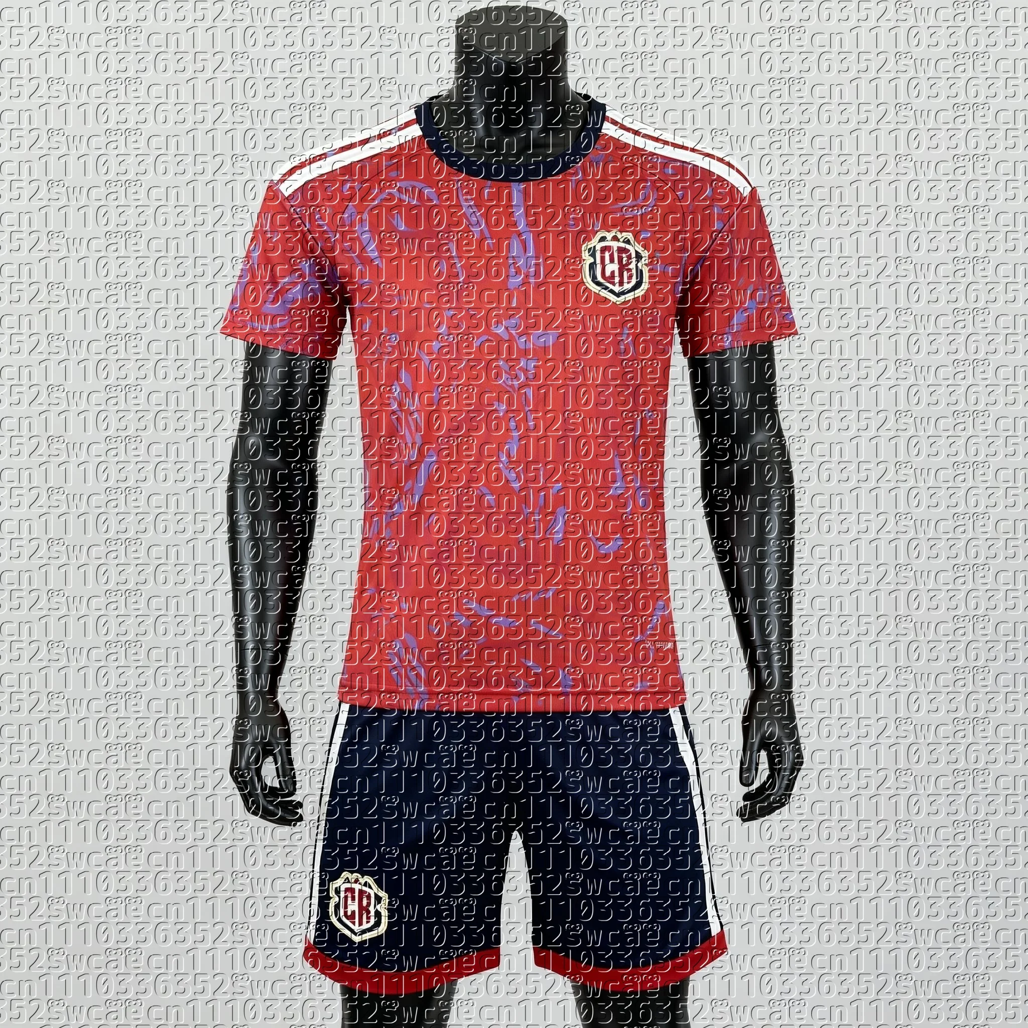 

2026 New Men's T-shirt Set Costa Rica Football Team Uniform Summer Training Uniform Adult Sports Top Shorts