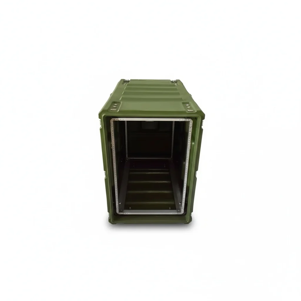 16U Rack Mount Case, Shockproof LLDPE Server Case, 19-inch Waterproof Flight Case, Heavy Duty Transport for Servers