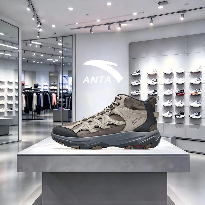 Anta Mountain Exploration 2 Outdoor Mountaineering with Velvet Leather Anti slip, Wear resistant, and Splash proof Hiking Shoes