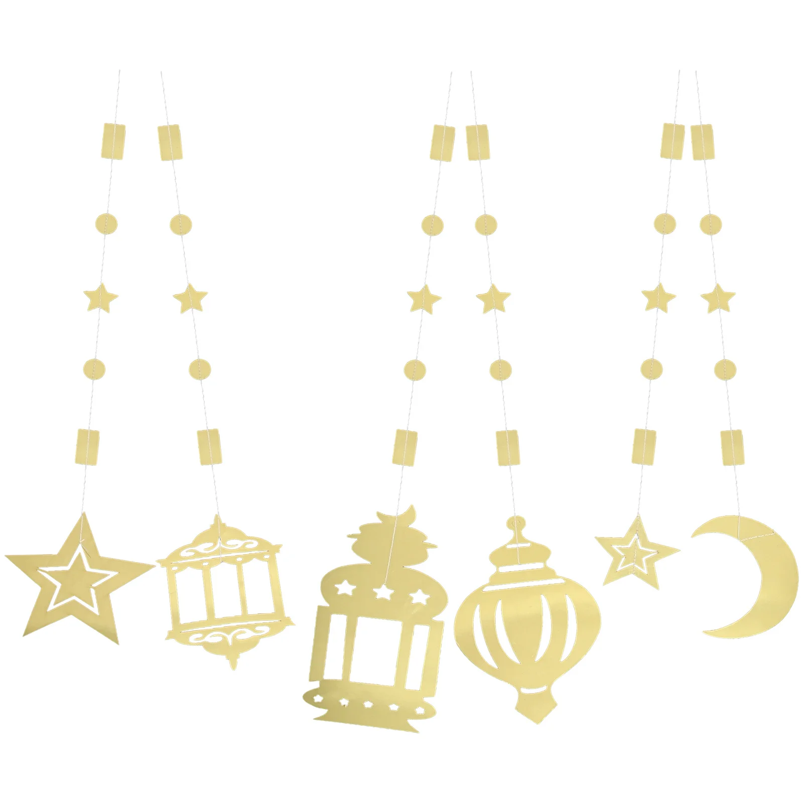 6 قطع من زينة عيد رمضان المعلقة للمهرجانات الإسلامية ومستلزمات الحفلات وديكور حفلات العيد وديكور رمضان مبارك