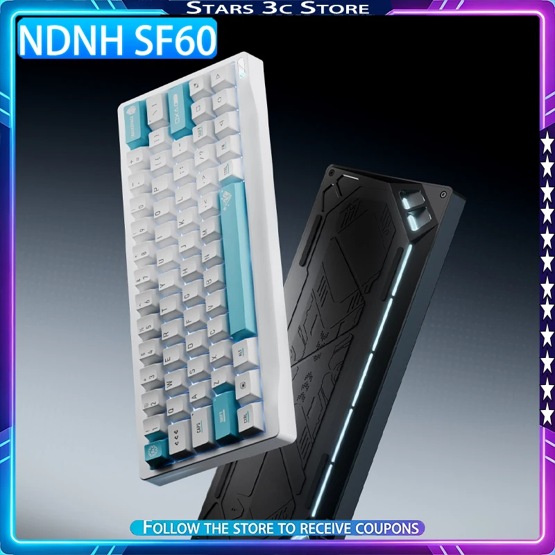 NDNH SF60 Esports Magnetic Axis Keyboard CNC Casing Metal Keycap 0.001RT Accuracy 8k Low Latency Gaming Keyboard Gamer Accessory