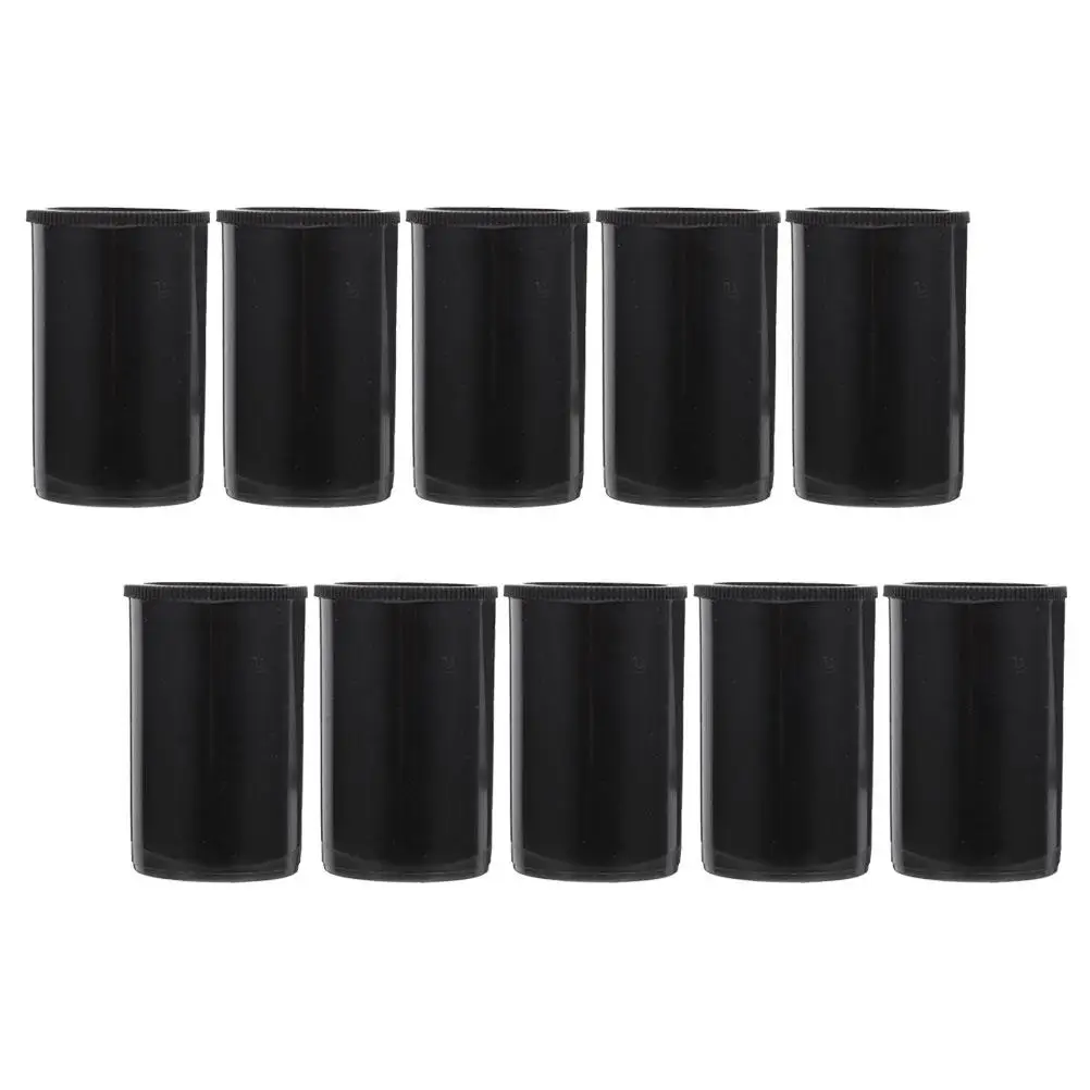 10 ชิ้นกล่องฟิล์มกล้องกระป๋องภาชนะพลาสติกขนาดเล็กกระป๋องขาตั้งผู้ถือกระป๋องหมวกวงเล็บจํานวนมาก