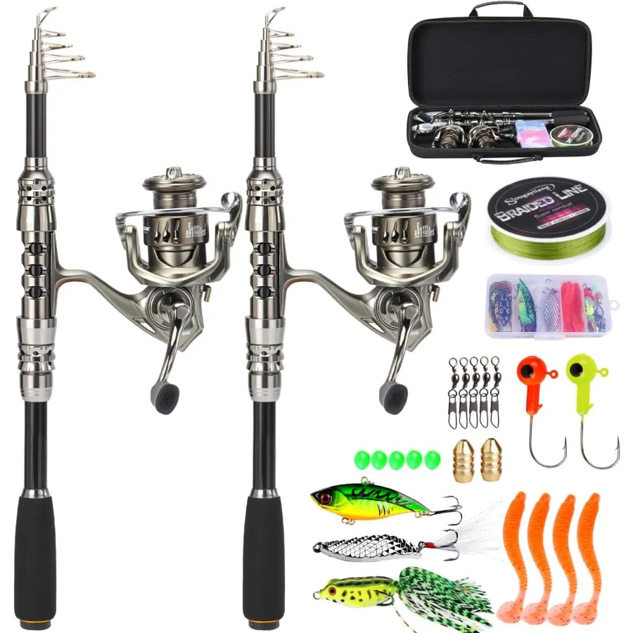 

Комбинированная удочка и катушка, телескопическая удочка из углеродного волокна длиной 5,9 фута со спиннинговой катушкой 12 + 1 BB для морской воды и