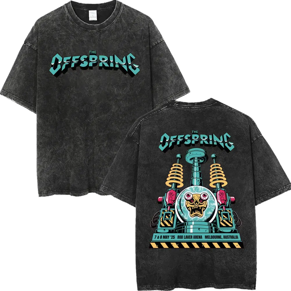 

Vintage Washed Punk Rock Band The Offspring Merch T-shirt Fashion Y2k Oversized T-shirts Men Women Summer Casual Cotton T Shirt