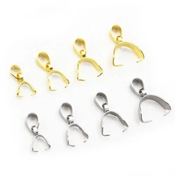 50 stuks roestvrij staal goud kleur hanger pinch bail clasps ketting haken clips connector diy sieraden maken van het vinden van accessoires