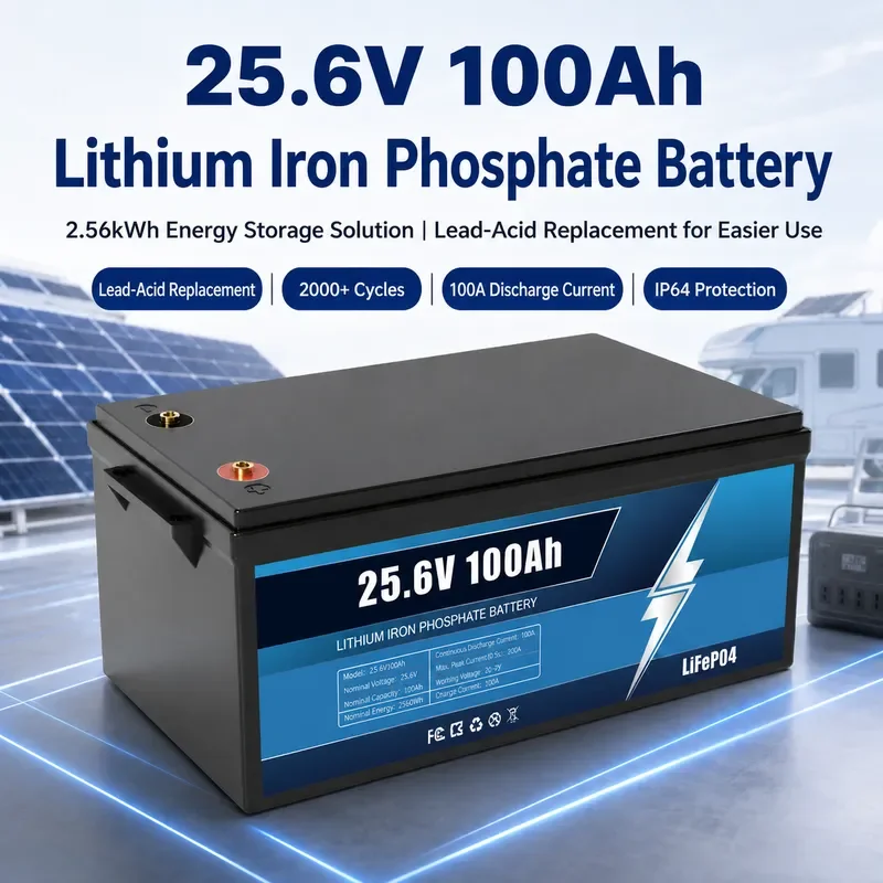 for 24V 100Ah Lithium Battery Custom Energy Storage System for RV Lighting Emergency Power Supply Photovoltaic Lead to