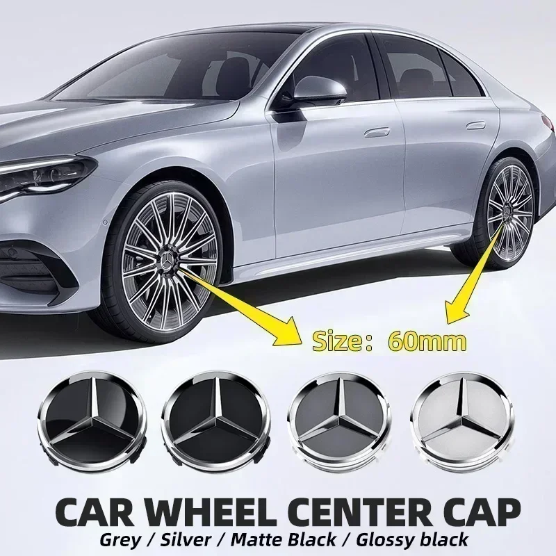# 4 قطعة 60 مللي متر تصفيف السيارة عجلة مركز محور قبعات غطاء استبدال اكسسوارات لمرسيدس بنز B/C/E/S الفئة أ الفئة C200L GLC GLK
