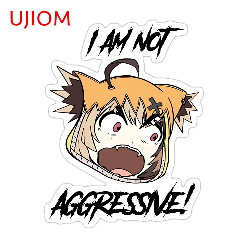 UJIOM For Hololive Gigi Murin Im Not Aggressive Graffiti Wall Sticker Sofa Wall Decals Sunscreen Graffiti Amusing Wallpapers