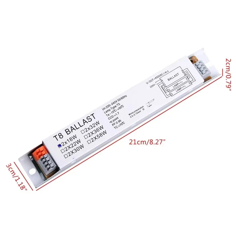 220-240V AC 2x18W/2x30W/2x58W/2x36W/1x36W Wide Voltage T8 Electronic Ballast Fluorescent Lamp Ballasts Drop Shipping