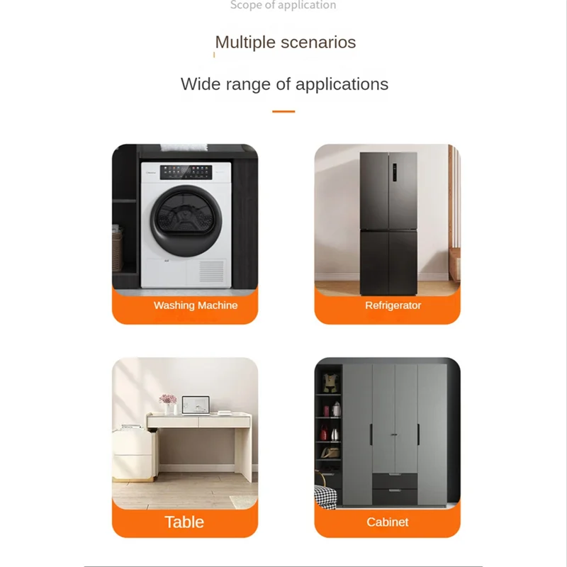 ユニバーサル洗濯機スタンド、24輪乾燥機ホルダー、拡張可能な冷蔵庫ベース、モバイルカート、収納棚、グレー