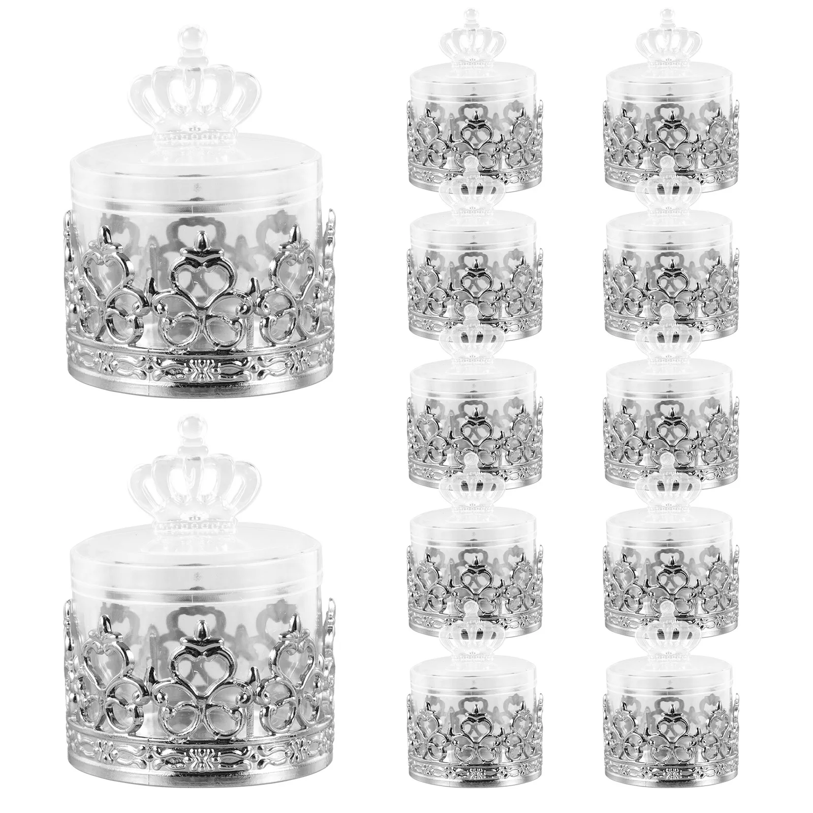 

12Pcs European Style Candy Boxes Plastic Candy Container Party Wedding Favor Storage Boxes Wedding Treat Box Party Box