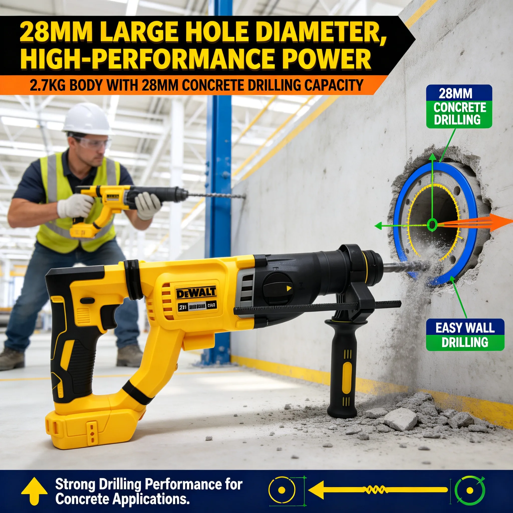 DEWALT DCH263 28MM 1-1/8-inch - Cordless Rotary Hammer 20V Brushless review and price