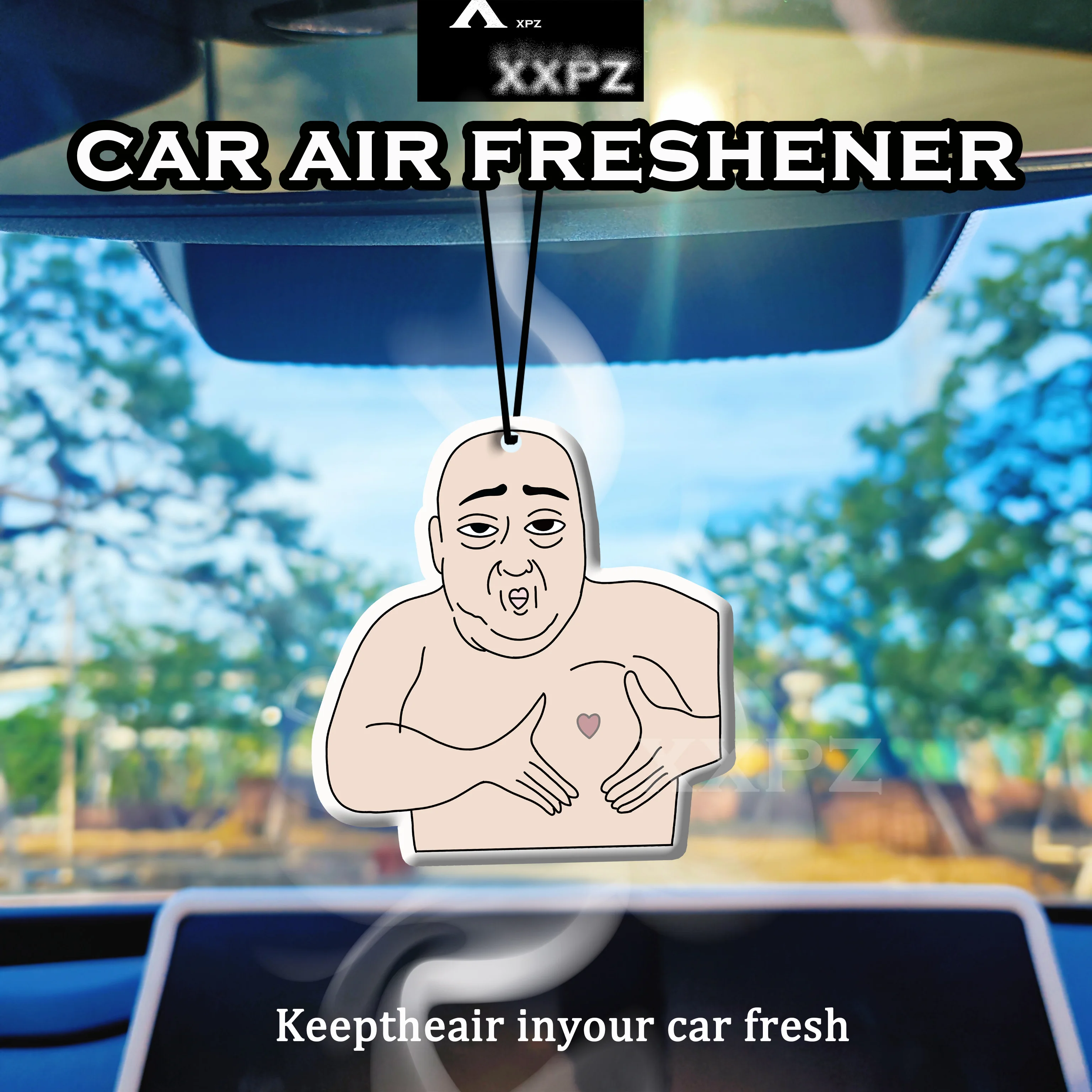 1/3pcs Old Man Heart Car Perfume Auto Parts Car Hanging Funny Car Decor Aromatherapy Scent Air Freshener Lavender