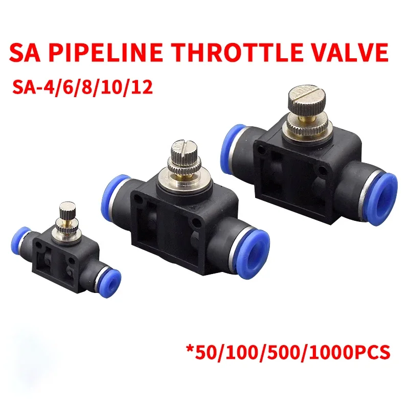 

20/50/100 Pcs Pneumatic Quick Coupling Inch Pipe Throttle Control Valve Throttle Valve LSA4 SA6 SA8 SA10 SA12