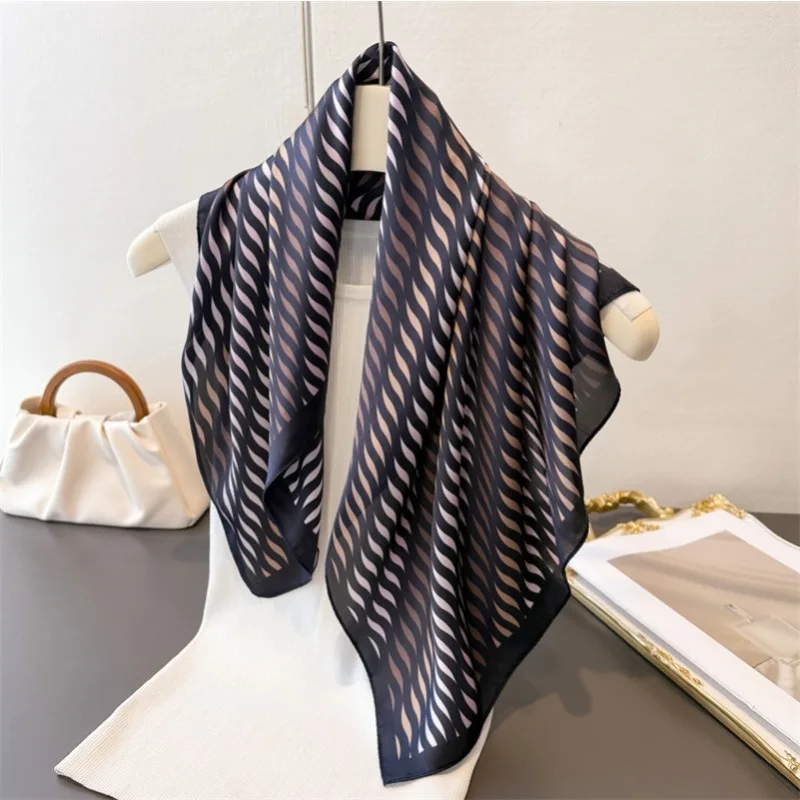 

Luxury Silk Square Scarf Women Neck Hair Tie Band Beach Hijab Kerchief Head Headbands Bandana Female Hjiab Foulard Neckerchief