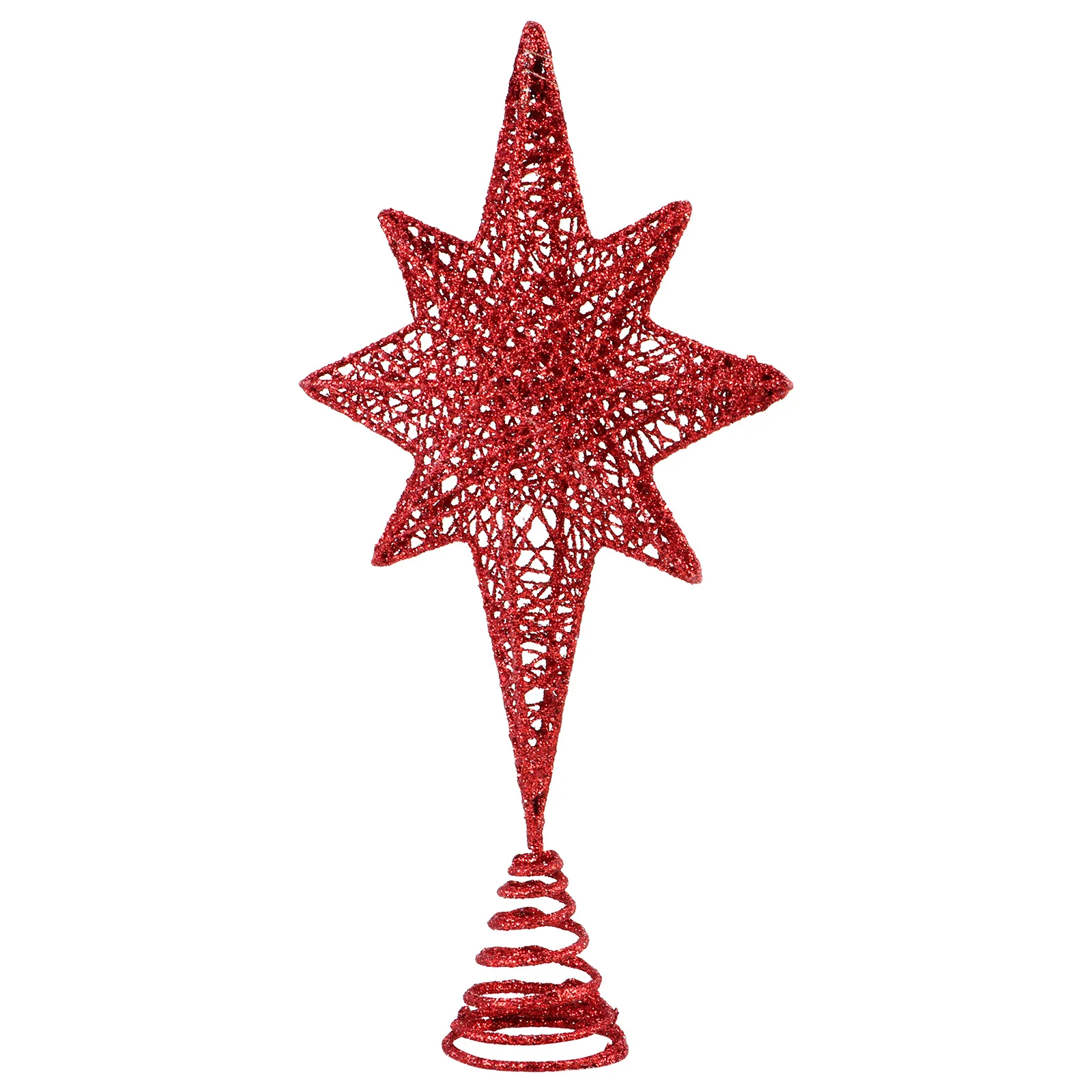 

Christmas Eight Pointed Star Tree Topper Blue Metal Design Easy Use for Party Xmas Tree Home Decoration Christmas Star