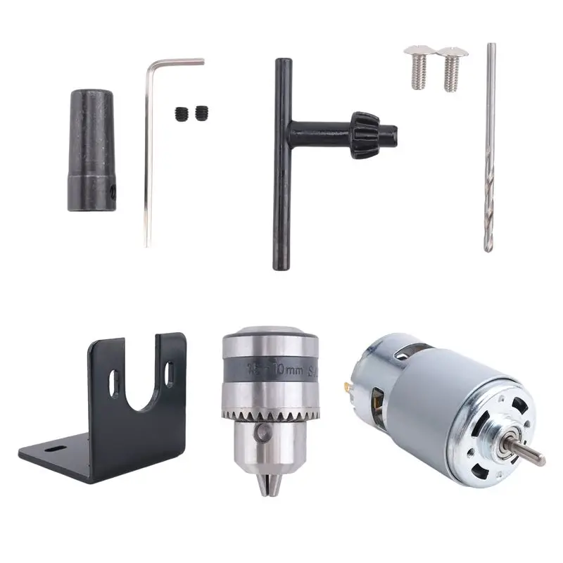 

ABKJ-775 Motor 10000Rpm DC 12V Lathe 775 Motor With Mini Hand Drill Chuck And Milling Machine Mounting Bracket