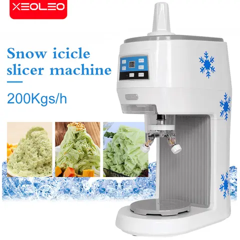 XEOLEO 상업용 얼음 면도기, 화이트 스노우 아이스 메이커, 고드름 슬라이서, 300W, 미니 110, 220V, 70kgs/h
