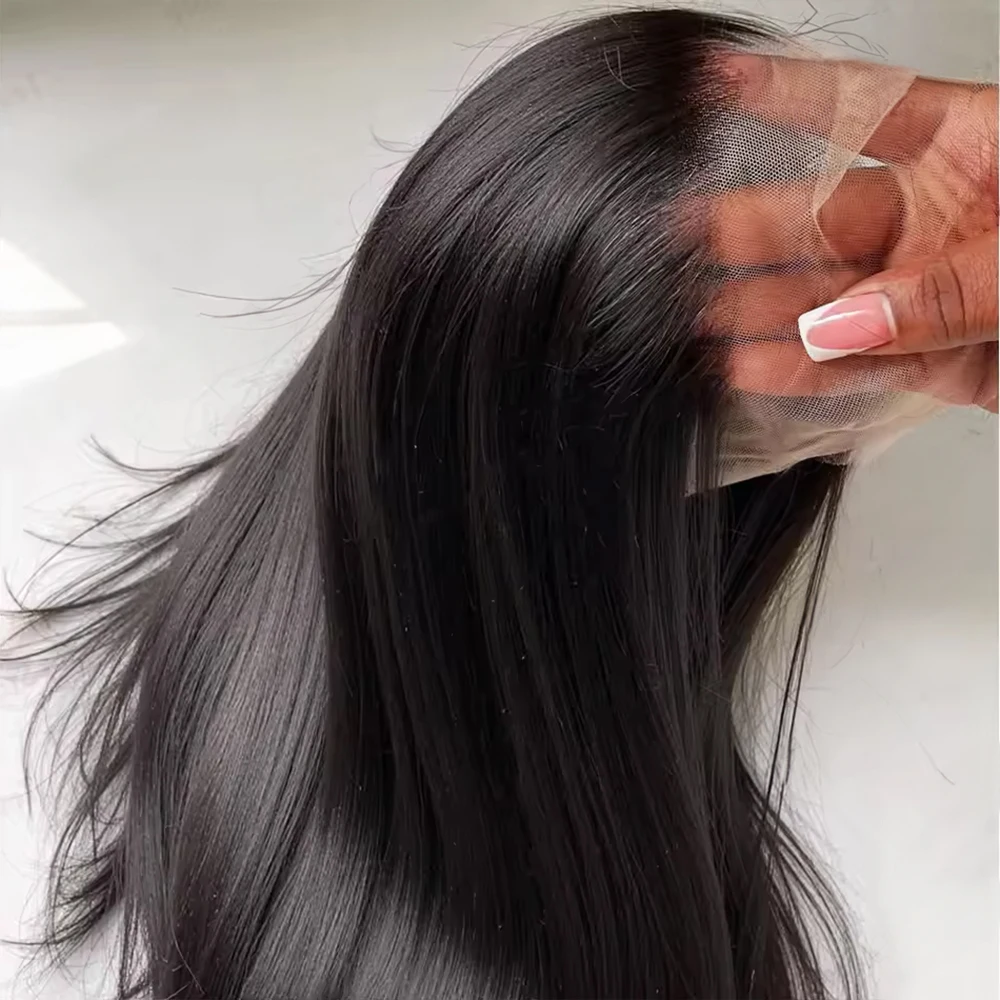 Pelucas de Cabello Humano 100% Liso Extremo con Encaje Frontal 13x6 y 13x4, Peluca Bob Corta sin Pegamento 7x5 con Encaje Precortado 250%, Pelucas Brasileñas Pre-arrancadas