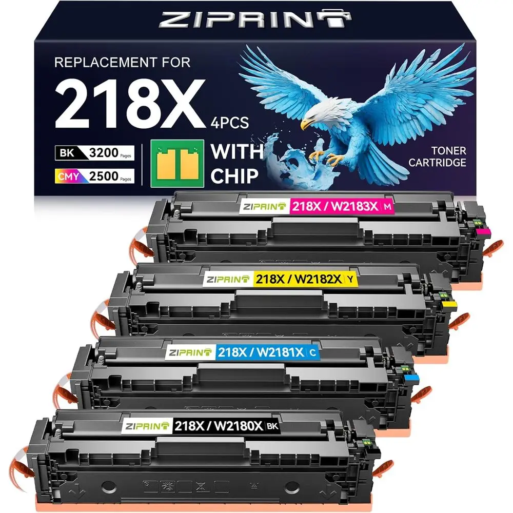 

Картриджи для тонера 218X, 4 шт. в упаковке, с чипом - совместимые заменители для HP 218A 218X Color LaserJet Pro MP 3301dw 3301sdw 3201