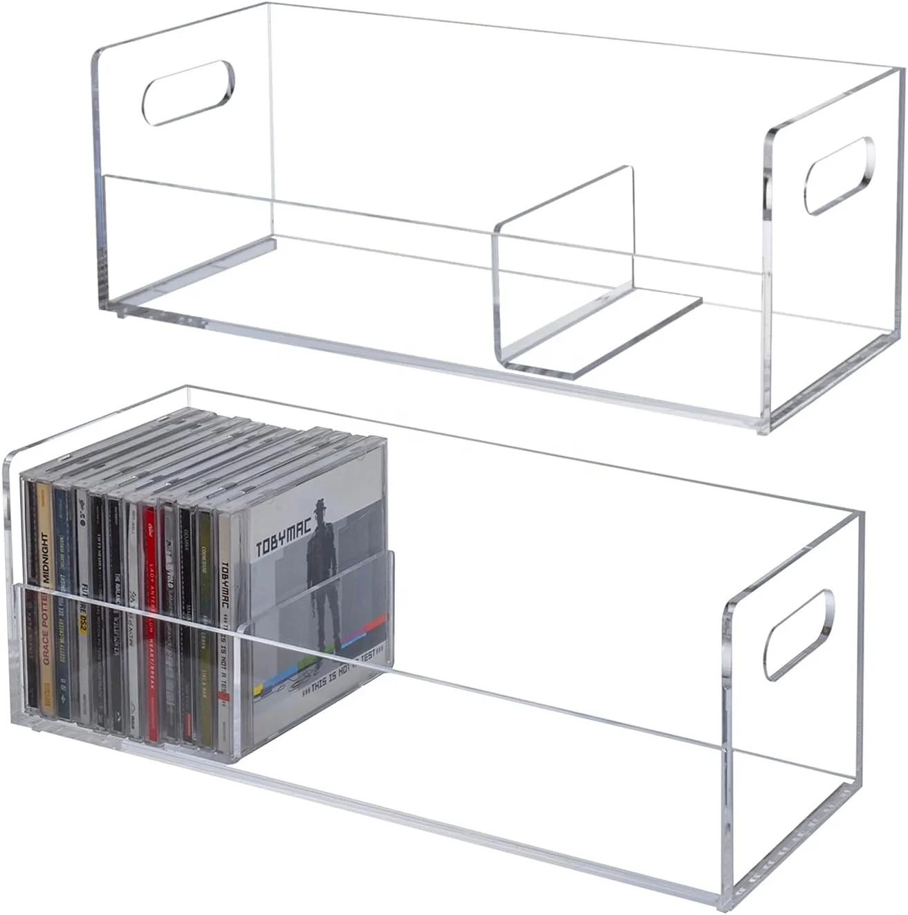 Luxury Floor Standing Black Plastic CD Rack