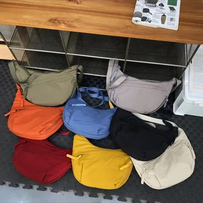 Best Sellers Cloth Shoulder Bag Solid Color Student Casual Style Big Handbags Crossbody Bags for Women Shoulder c555-fro
