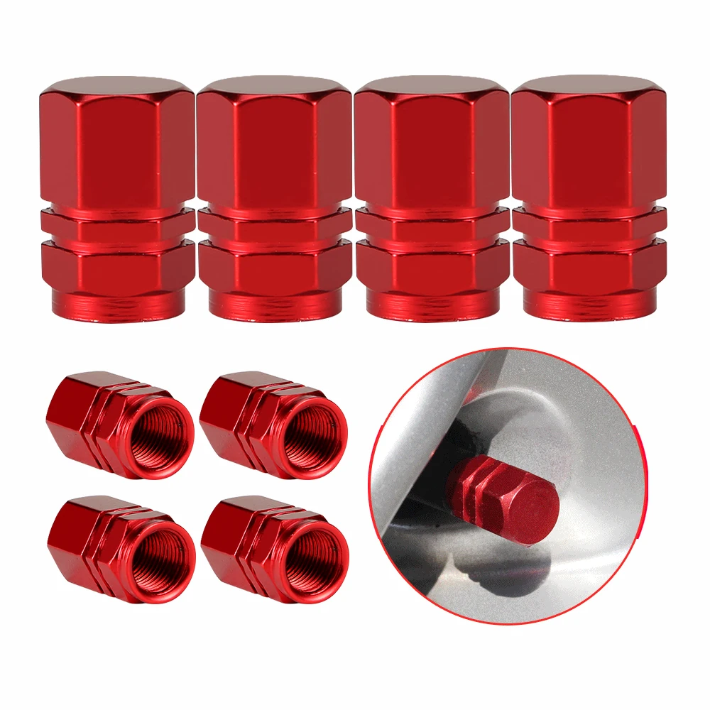 New Style Car Wheel Tire Valve Caps Tyre Rim Stem Covers With Rubber Seal Airdust Waterproof For Auto Motorcycles Trucks Bikes