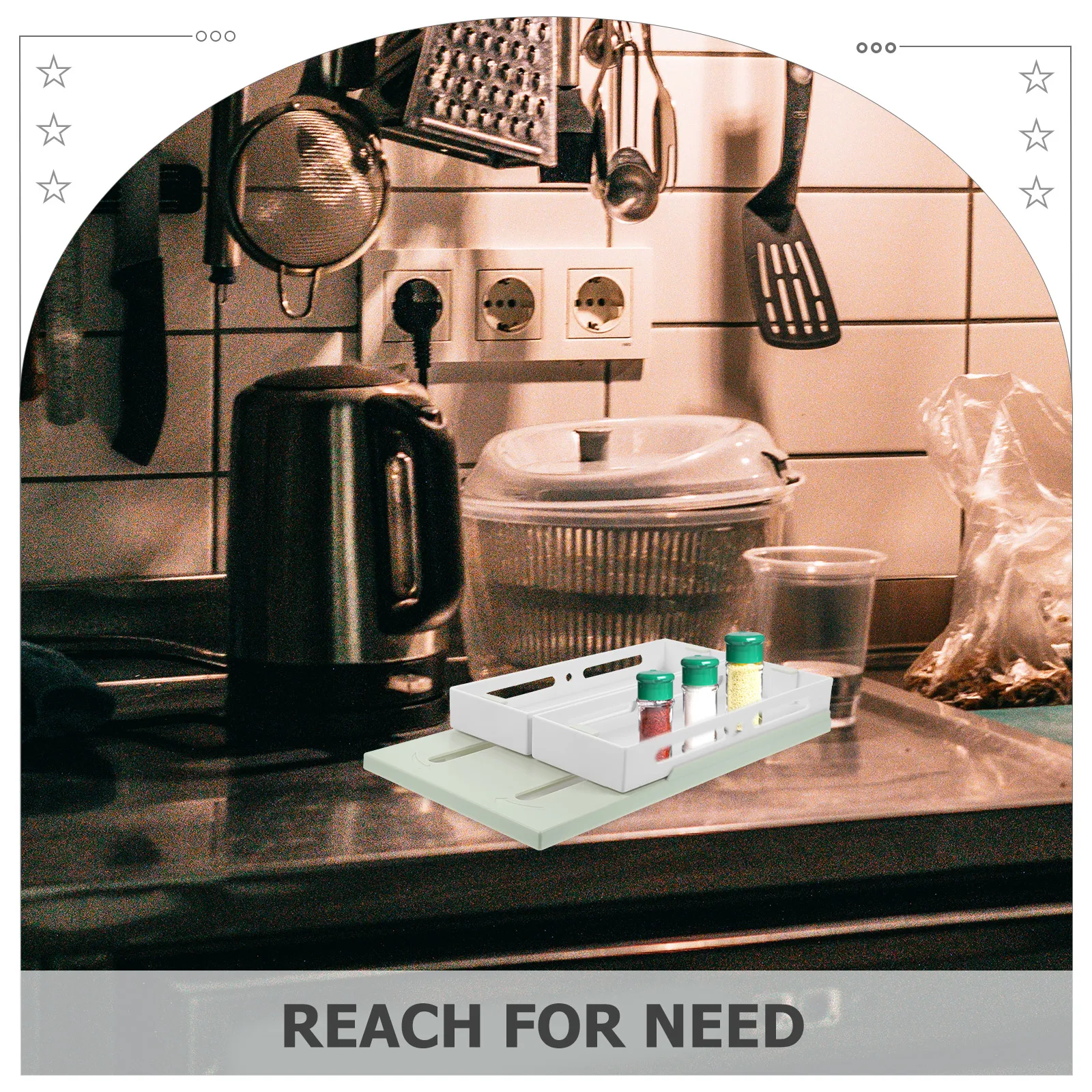 

Rotating Rack Kitchen Tabletop Seasoning ganizer Green Counter Condiment Holder Sliding Storage ganiser Desktop Spice Rack Spice