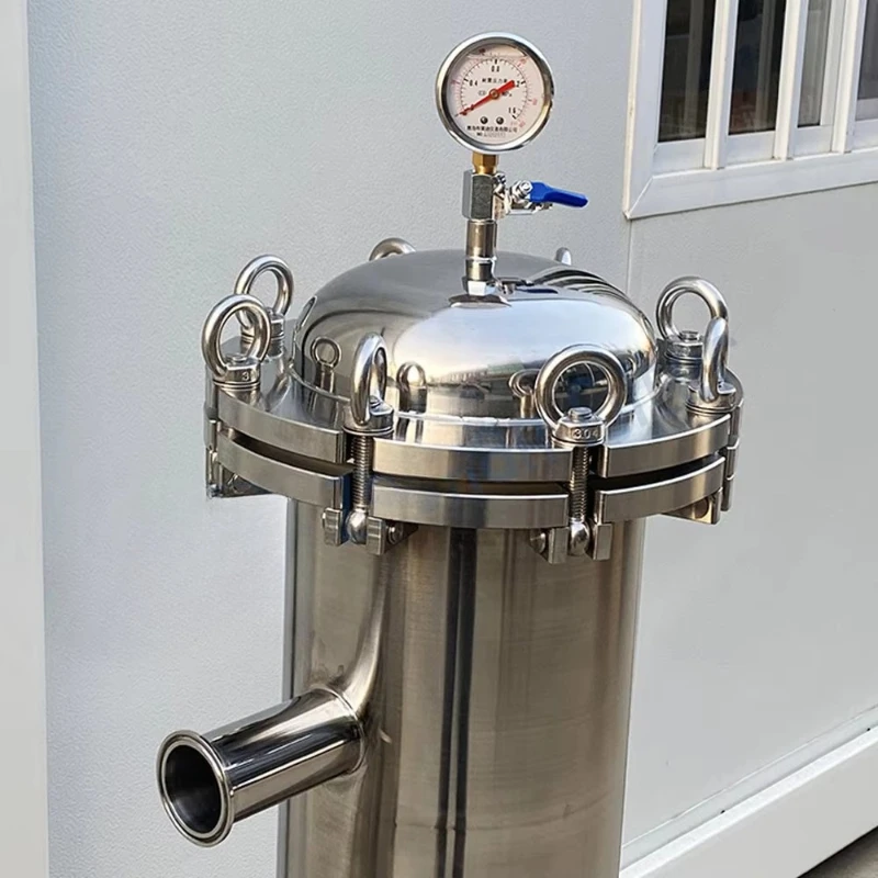 

304 stainless steel multi-bag filter housing for honey filtration with feed pump
