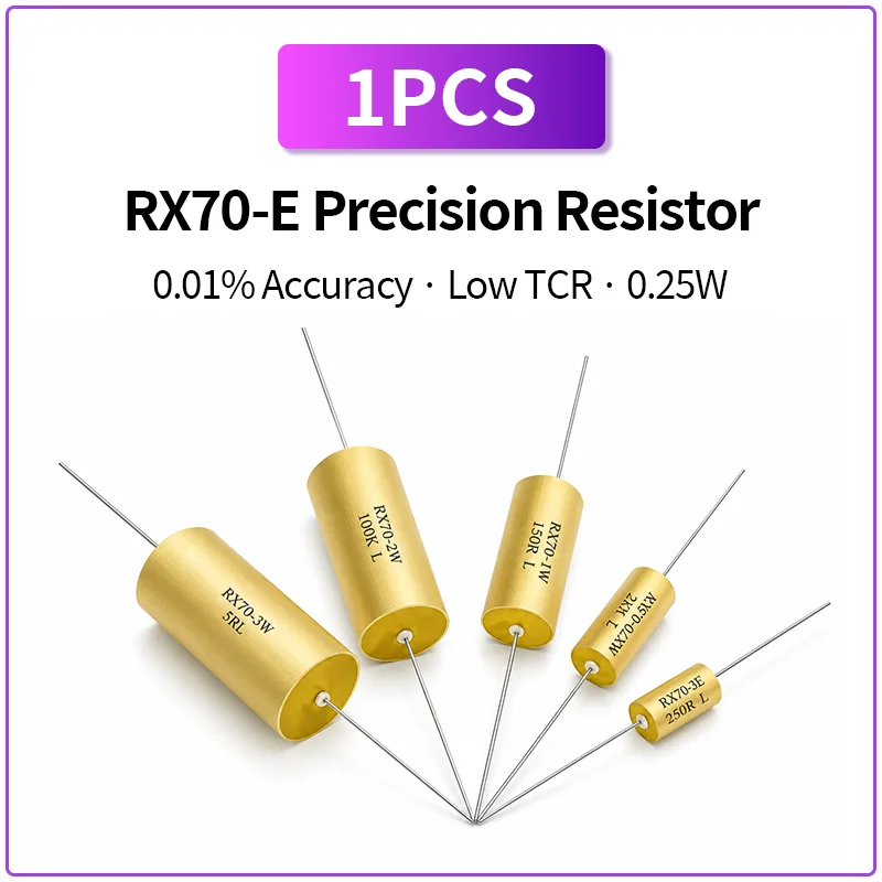 RX70-E Precision Resistor 0.25W 0.01% Low Temperature Coefficient Metal Film Resistor 1R-1MΩ