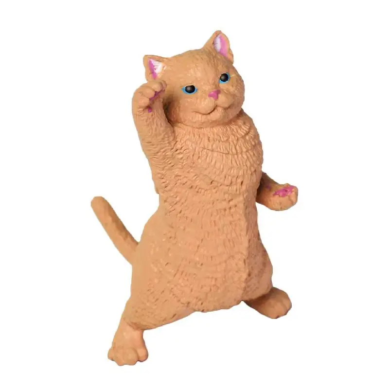 Echte actiefiguur De tweede ronde van juichende kat Gacha Leuk trendy speelgoedornament
