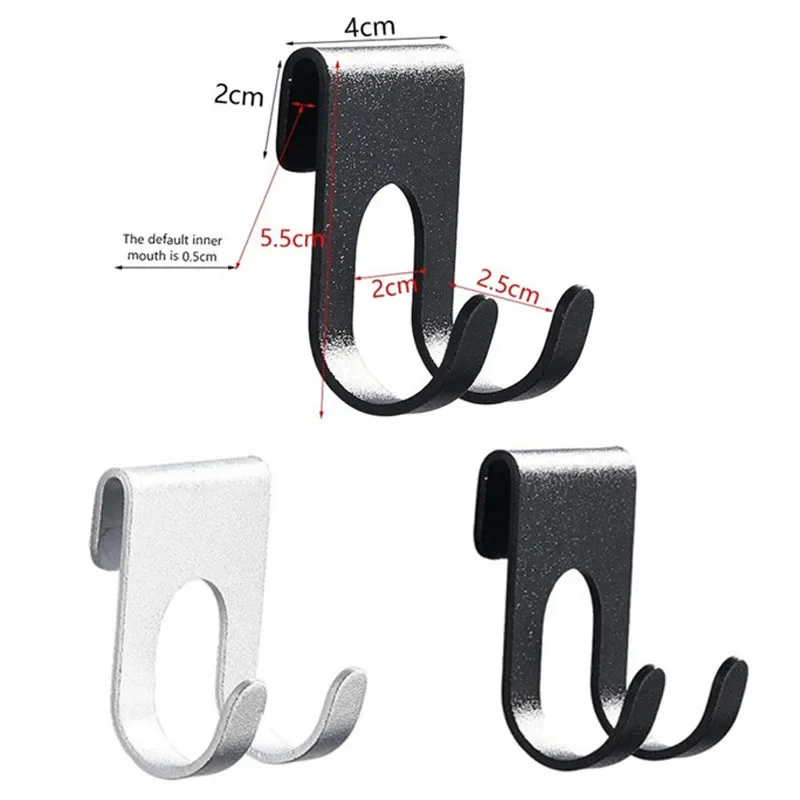 

1/3pcs Aluminum Hook Shower Glass Door Hook Free Hole Towel Rack Hanger Key Organizer Bathroom plug Shaver Storage Holder Hook