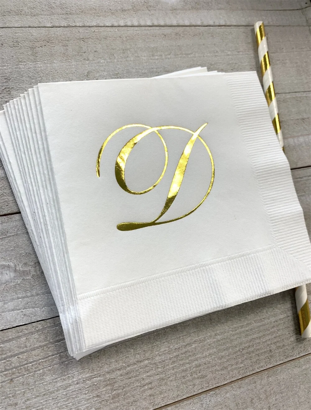 50PCS Personalized Wedding Napkins Personalized Elegant Classic Monogram Wedding Napkins Custom Monogram Initials Custom Napkins