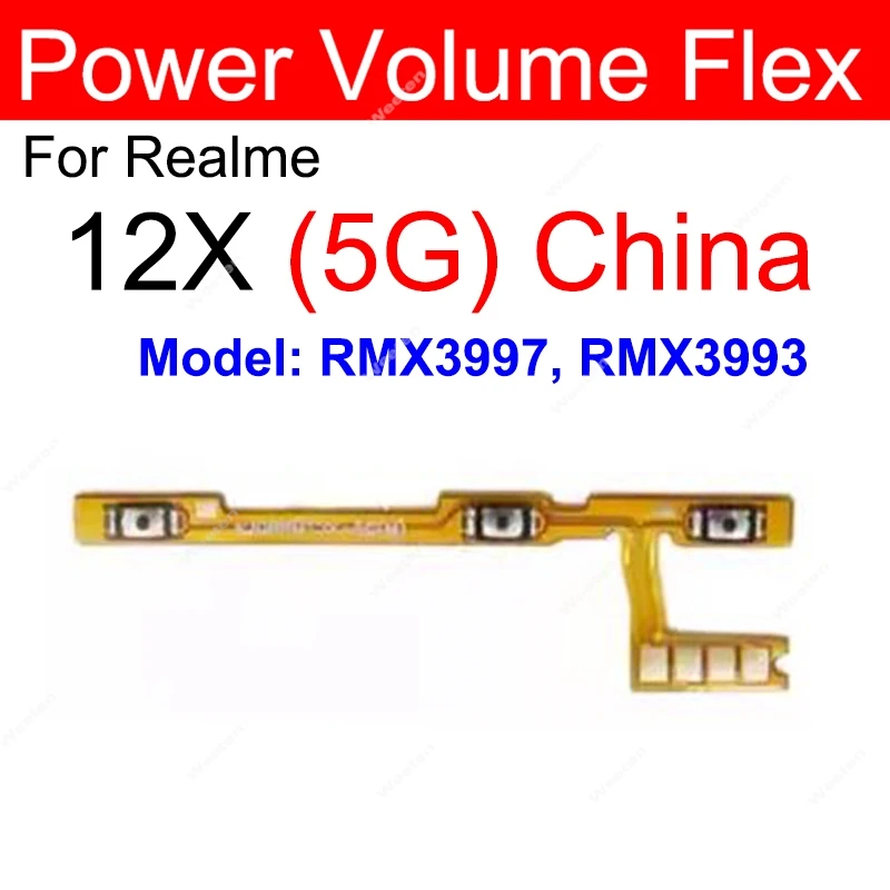 For Realme 12 Pro 12Pro Plus 12 Plus 12X 12Lite 4G 5G ON OFF Power Voulme Button Flex Cable  Side Keys Volume Power Flex Cale