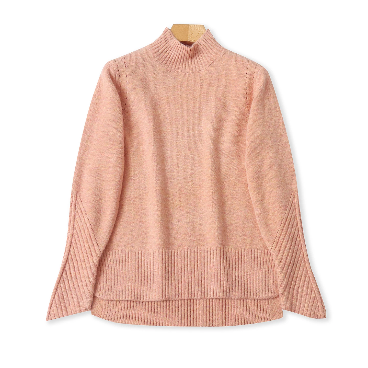 

Soft Long Sve f High Ne Pure Color Slimming Sweater Autumn Winter New Sle Women's Simple Match Alluring Knitted Top