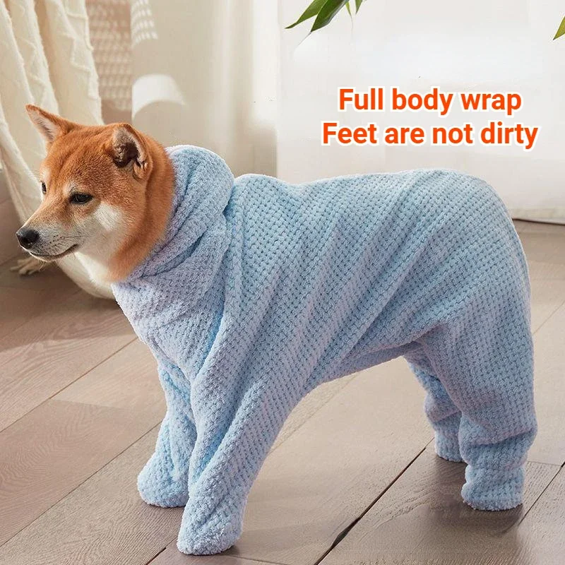 Dog Pet Absorbent Bath Towel Thickened Quick Drying Non-stick Hair Cat Bathrobe for Outdoor Walking Out Strong Water Absorption