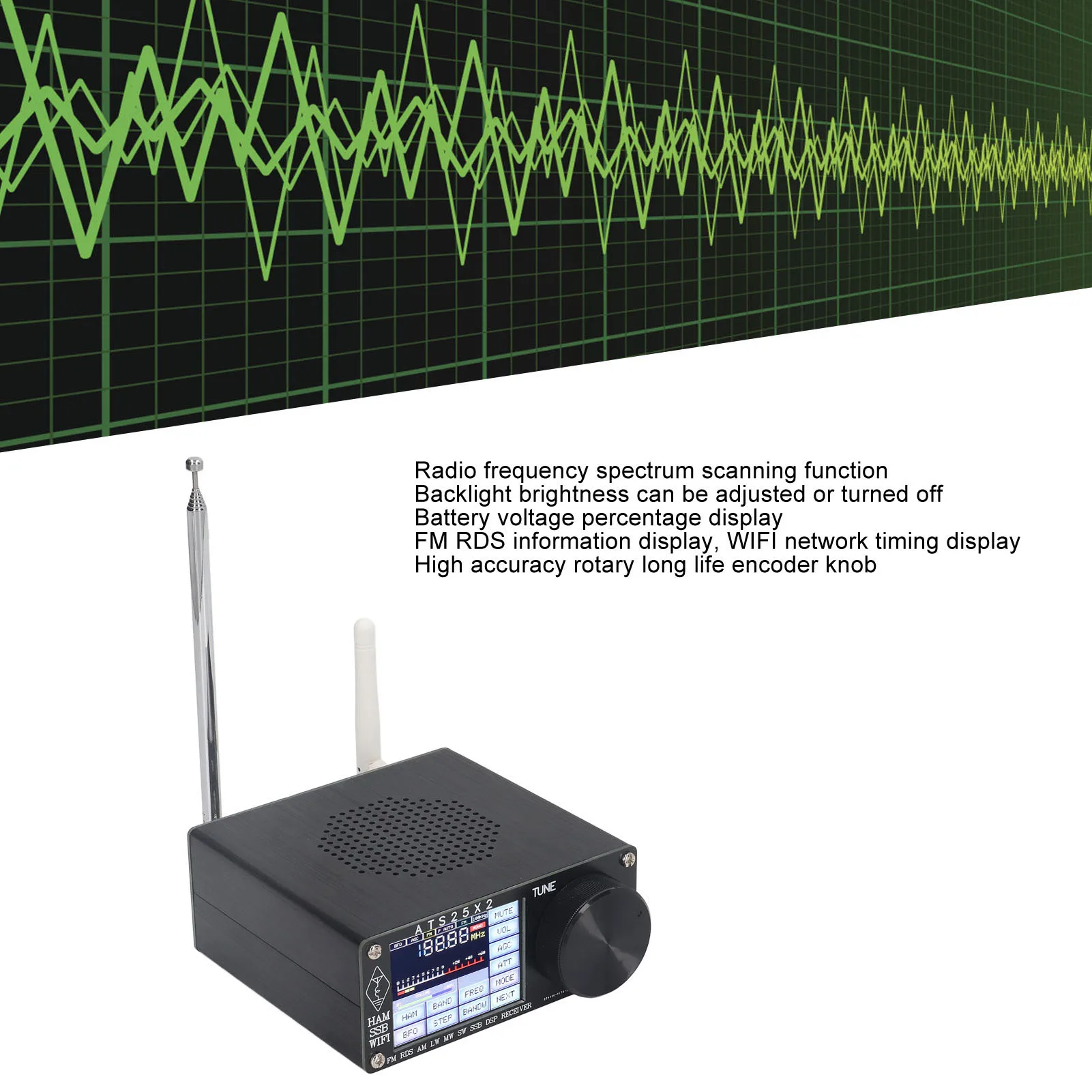 DSP Receiver Radio Receiver Full Band Receiver Full Band Radio Receiver DSP Shortwave Multi Modes with Spectrum Scanning ATS25X2