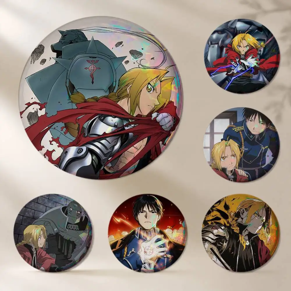 Anime F-Fullmetal Alchemist E-Elric Brooches Cartoon Badge Pins Backpack Hat Accessories Friend Gift