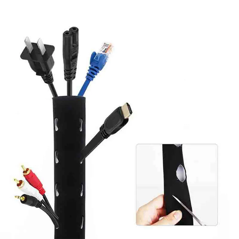 Cable Management Sleeve Universal 3M Neoprene Cord Organizer Flexible Cable Protector Cover for TV Computer Wire Organizer