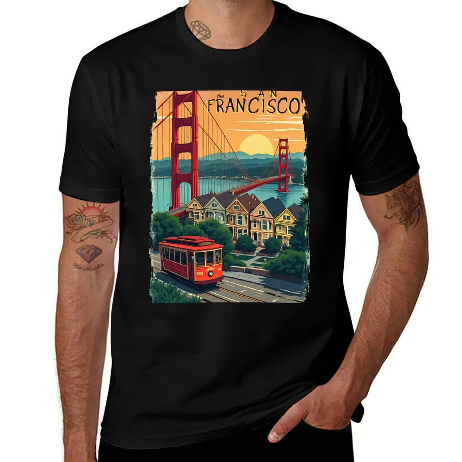 

San Francisco Original T-Shirt tops custom t-shirts croswit shirt man Short sleeve tee men
