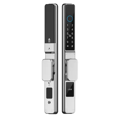 A92Z Tuya Wifi App Waterproof Smart Aluminum Door Lock Double Hook Mortise Fingerprint Password Sliding Door Lock