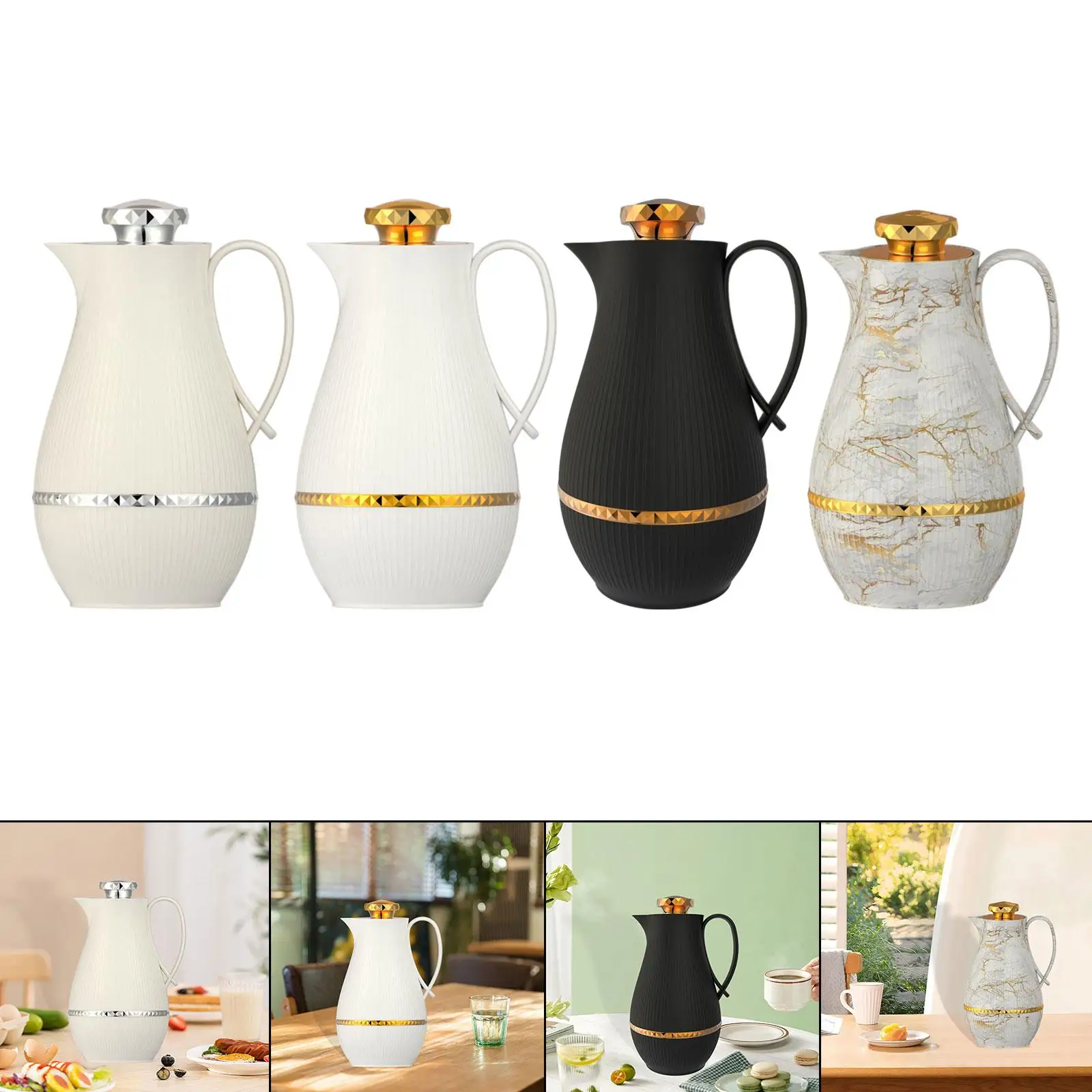 

1L Thermal Coffee Carafe Water Kettle for Hot Cold Water Coffee Household